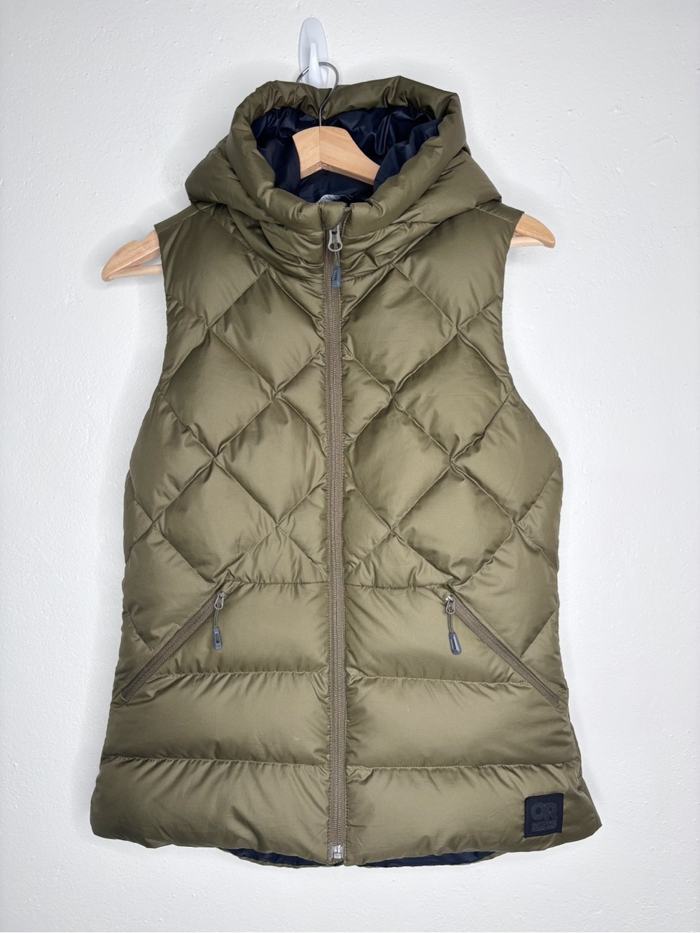 Outdoor Research Cold Front Hooded Down Jacket Green Size XS EUC